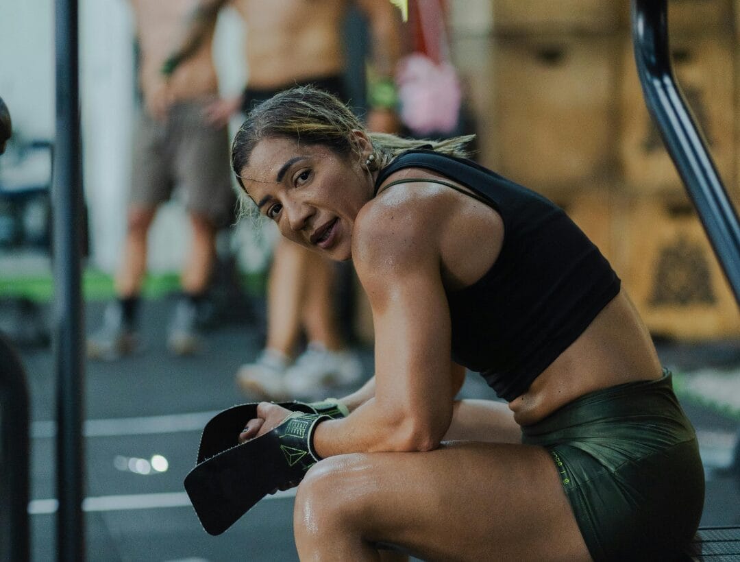 Woman tired from training