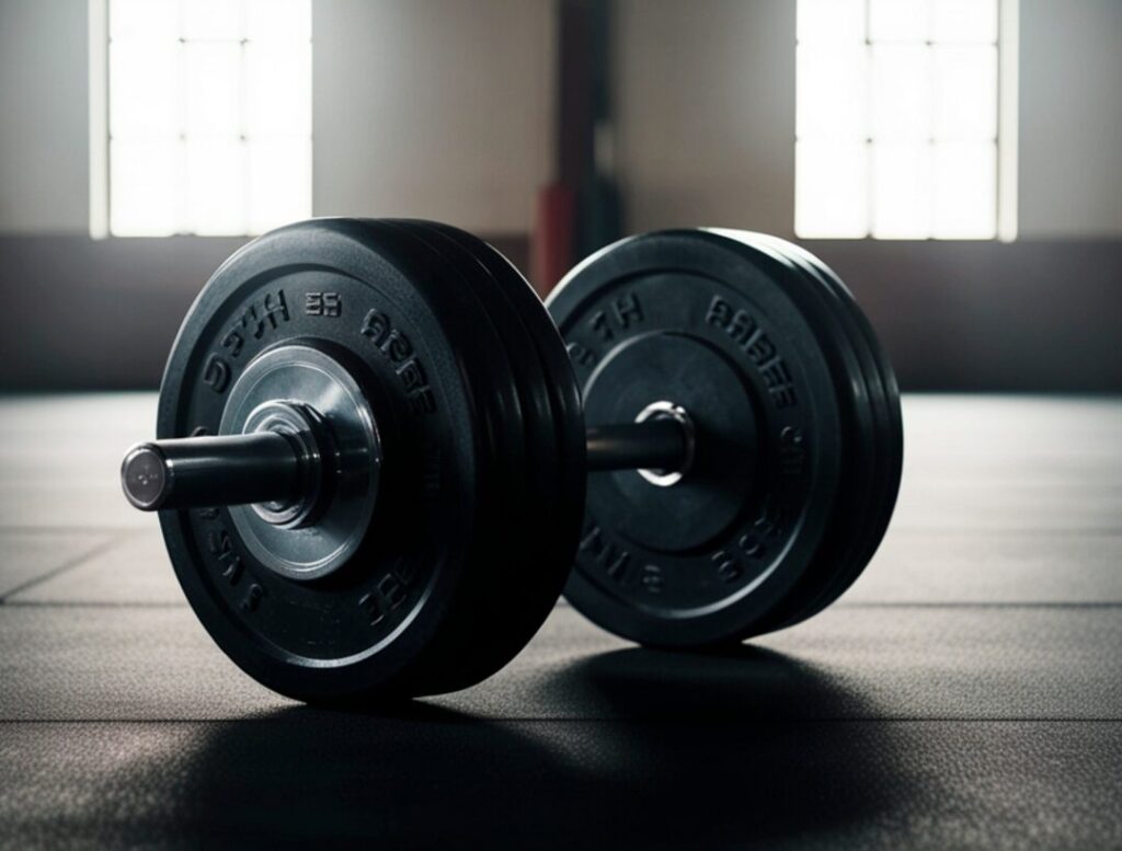dumbbells on gym floor strength training equipment