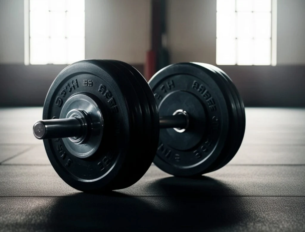 dumbbells on gym floor strength training equipment