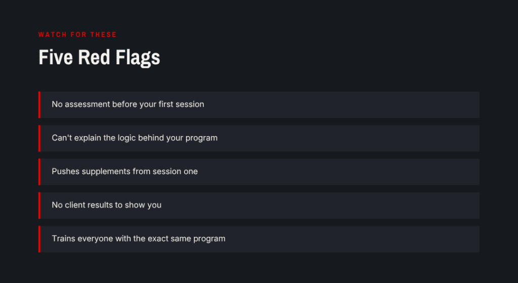 hiring a trainer red flags