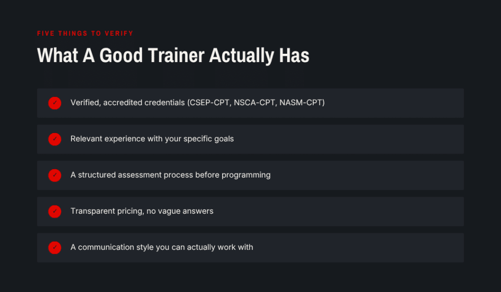 what a good personal trainer has